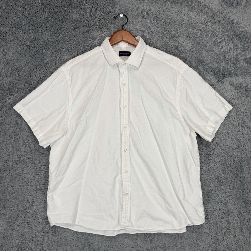 Proper Cloth Shirt Mens XL White 100% Cotton Short Sleeve Button Up - Picture 1 of 7